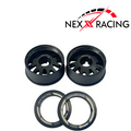 NXUSA-EVO-R Nexx Racing 2WD “JUD” threaded carbon-fiber reinforced EVO Flanged Rear Wheels (2) pcs for Mini-Z (BLACK)